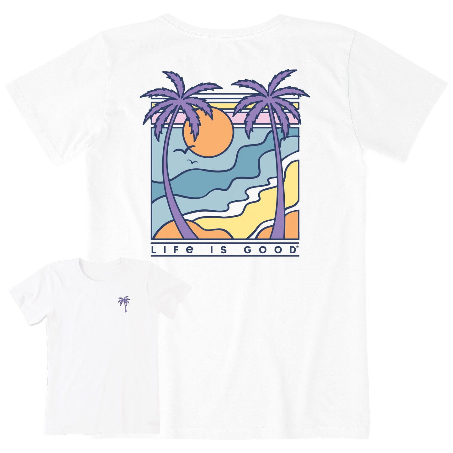 Women's Retro Palms Scene Short Sleeve Tee