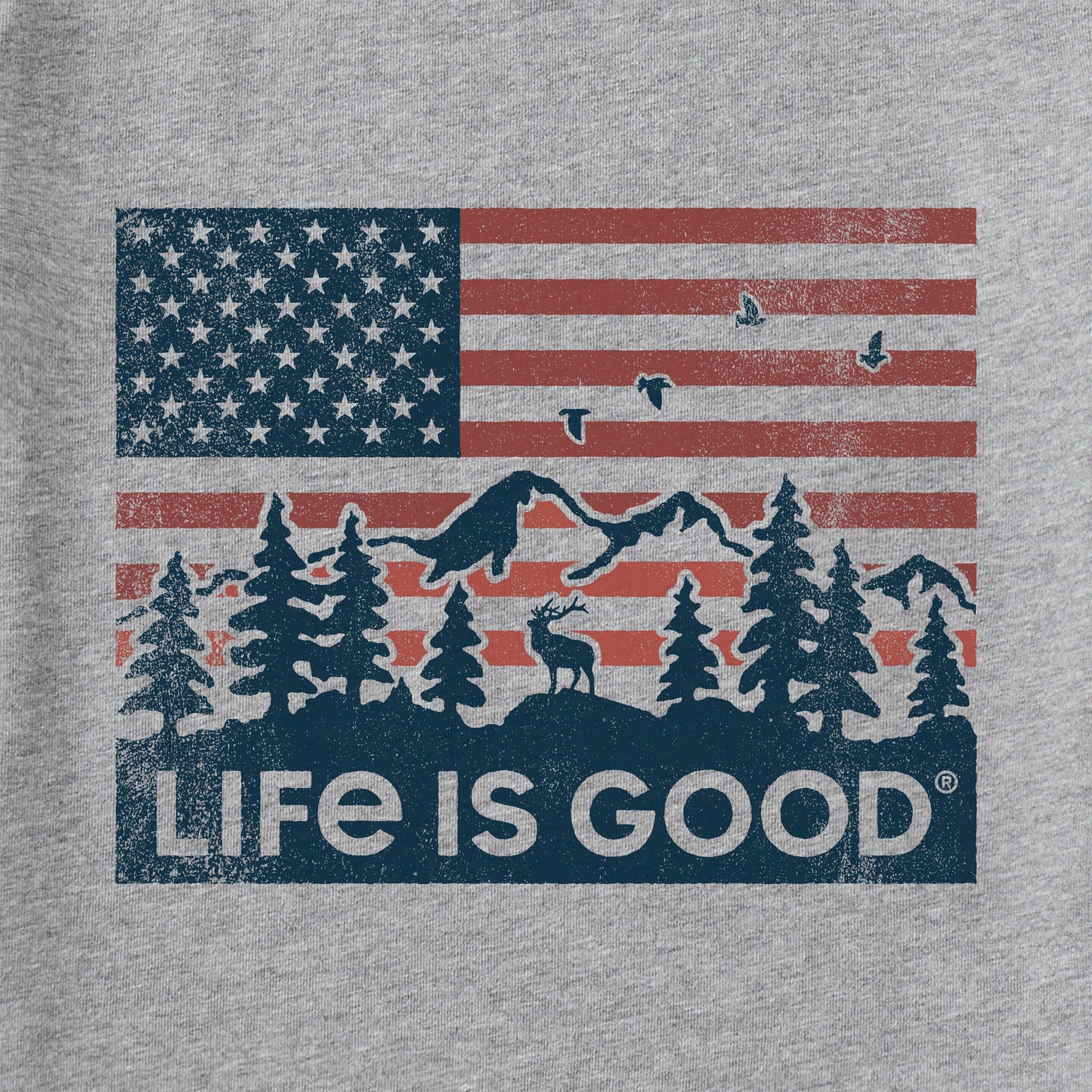 Women's Flag Mountain Scene Short Sleeve Crusher Tee