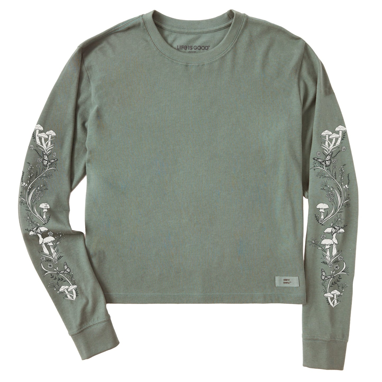Women's Mushroom Garden Long Sleeve Crusher Boxy Tee