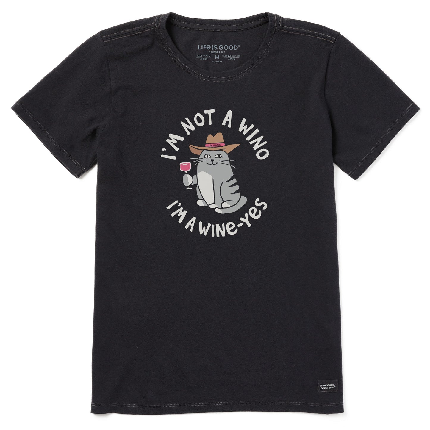 Women's Cat Wine-Yes Short Sleeve Tee