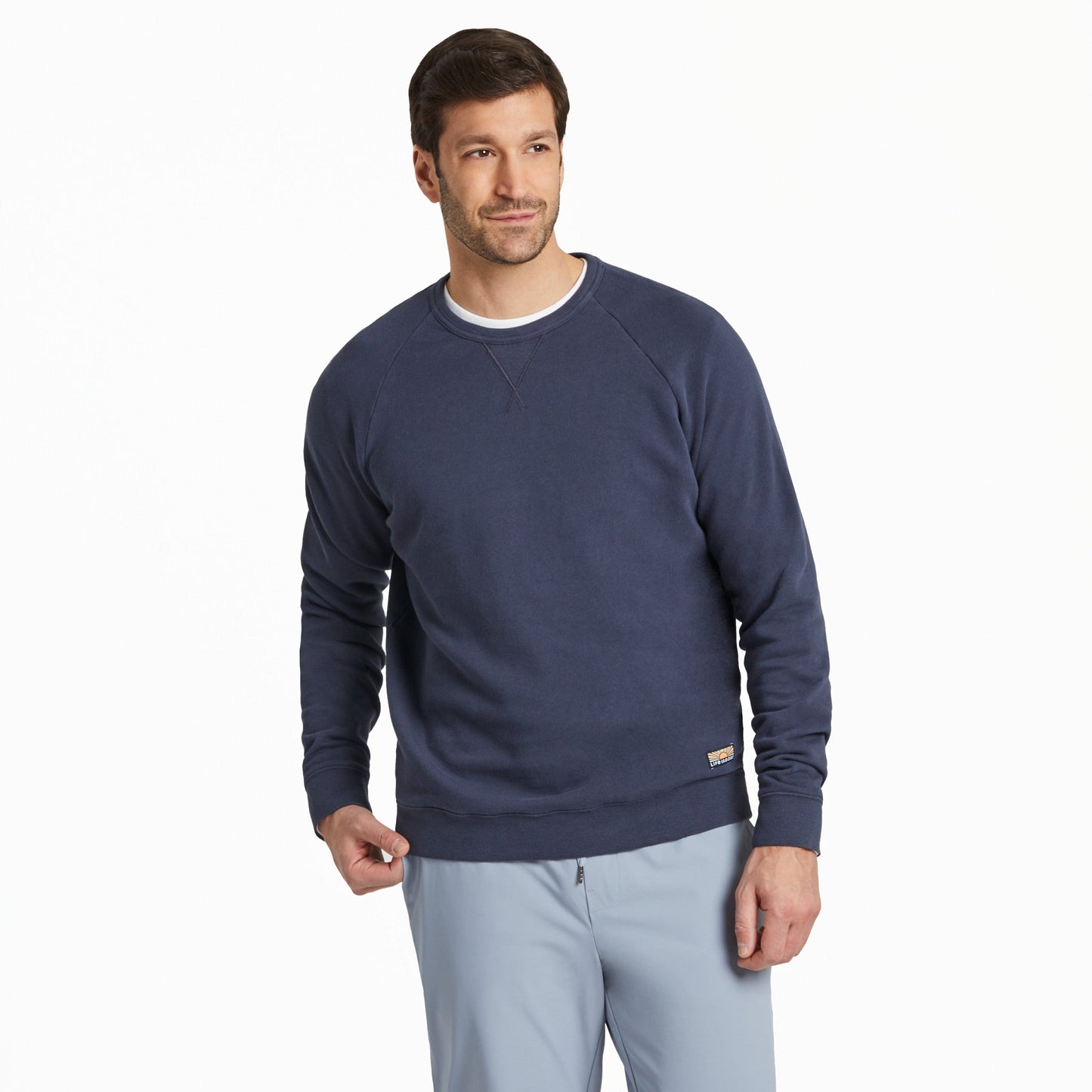 Men's Solid French Terry Crew