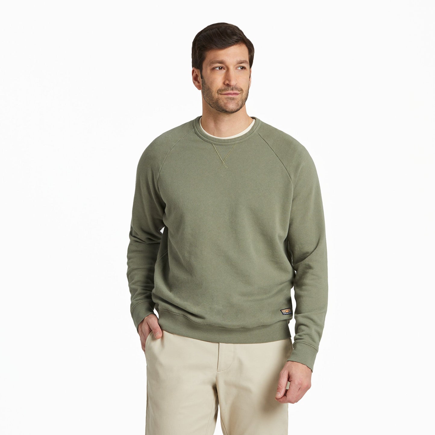 Men's Solid French Terry Crew