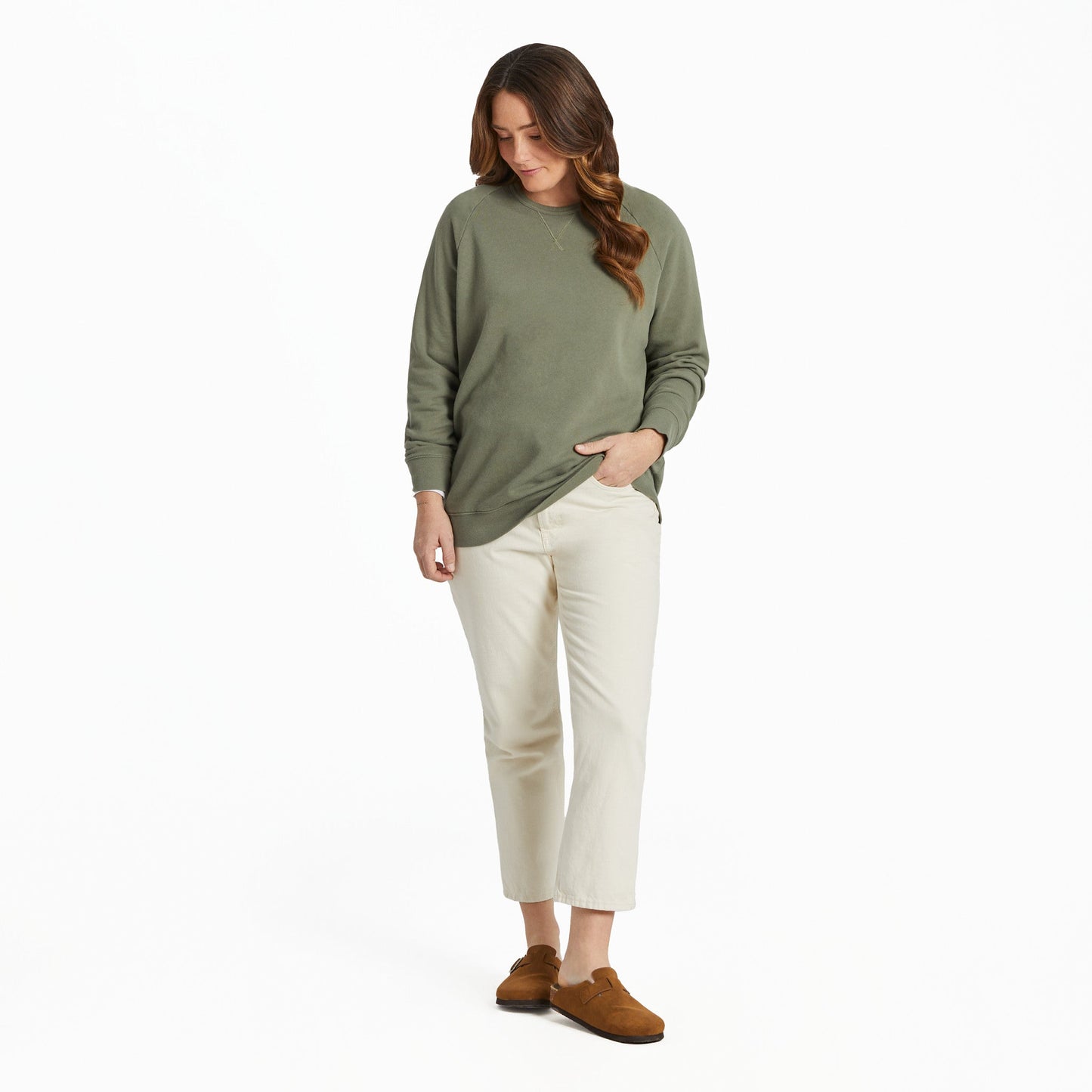 Men's Solid French Terry Crew