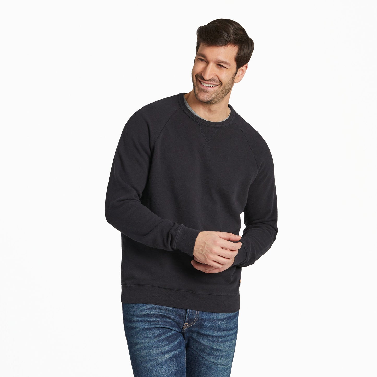 Men's Solid French Terry Crew