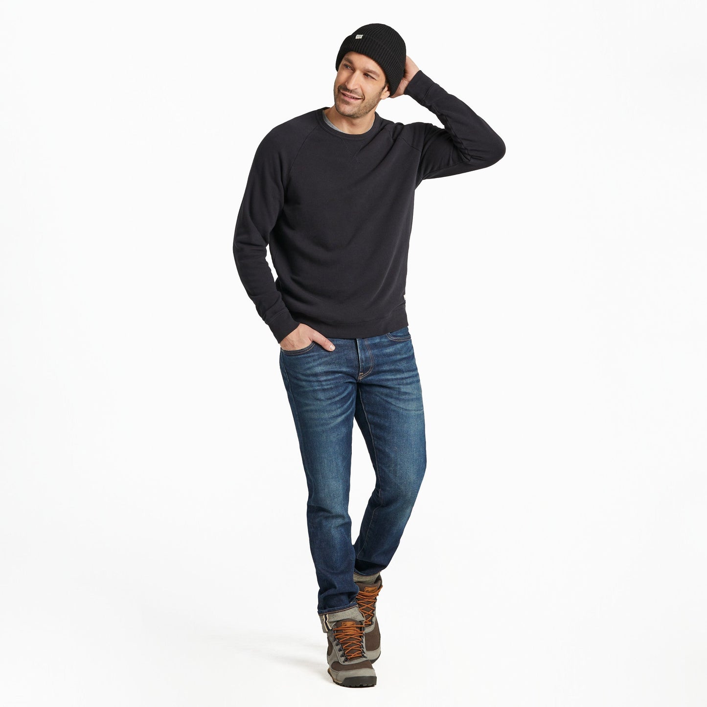 Men's Solid French Terry Crew