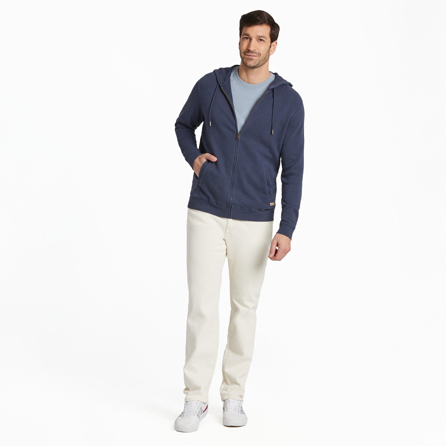 Men's Solid French Terry Zip Hoodie