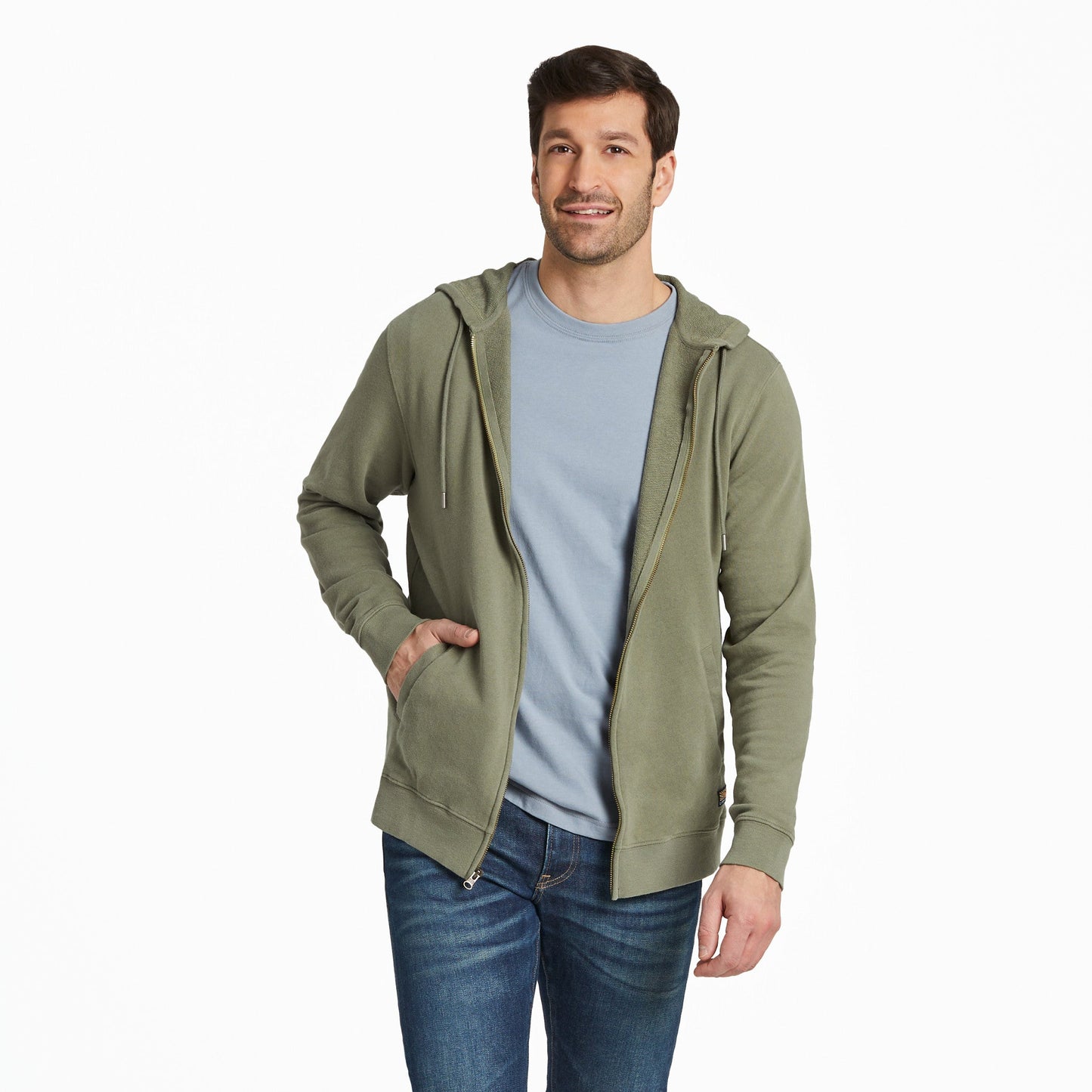 Men's Solid French Terry Zip Hoodie