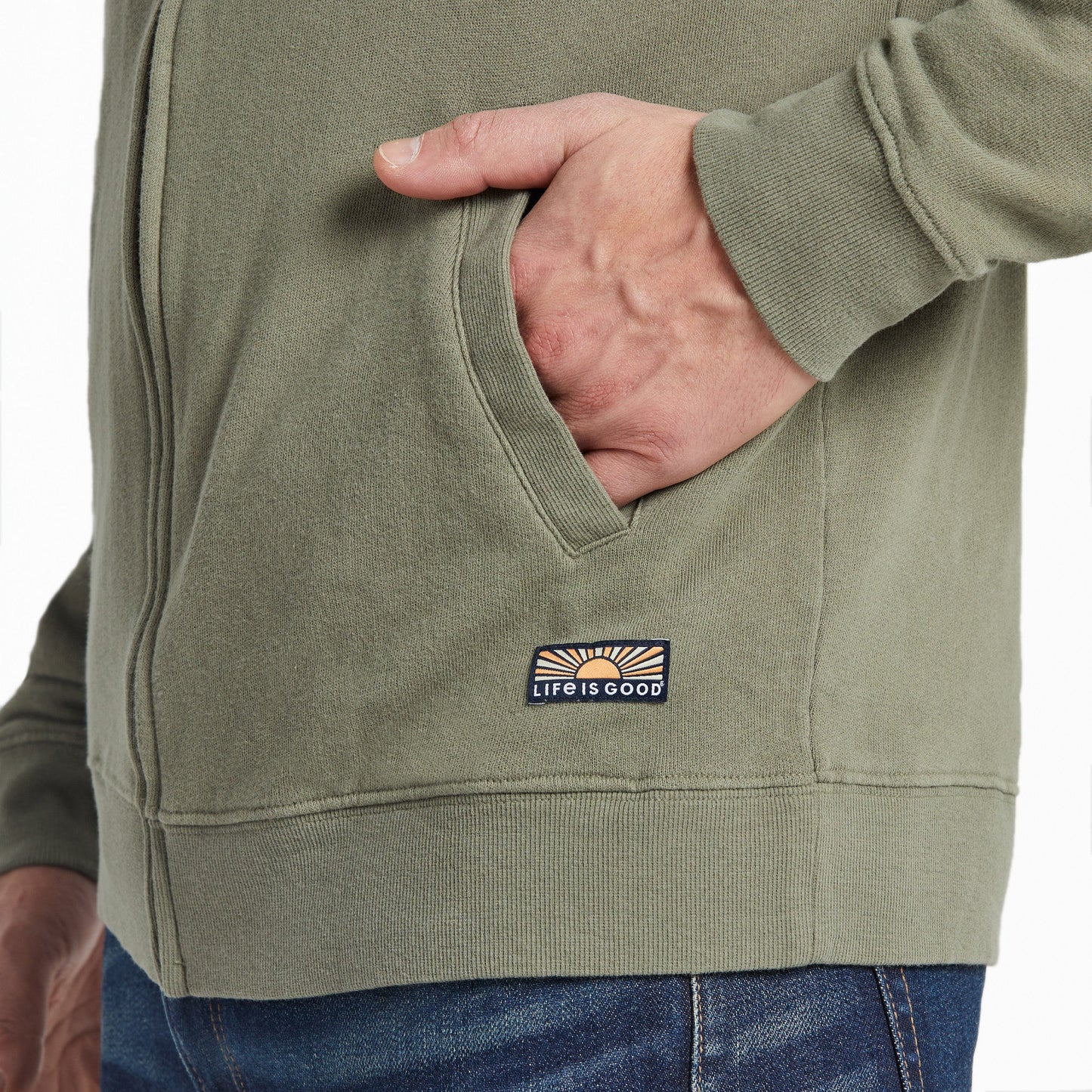 Men's Solid French Terry Zip Hoodie