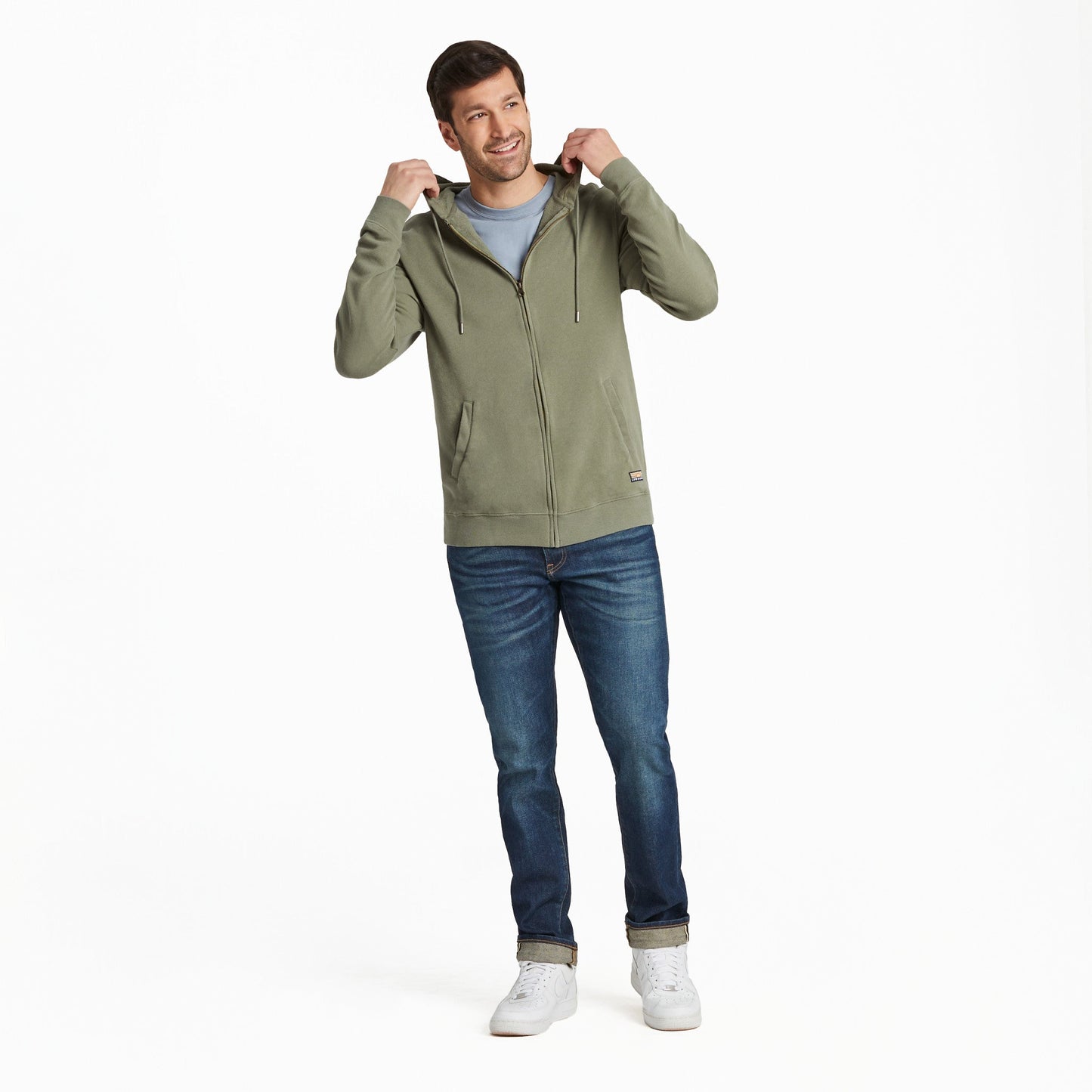 Men's Solid French Terry Zip Hoodie
