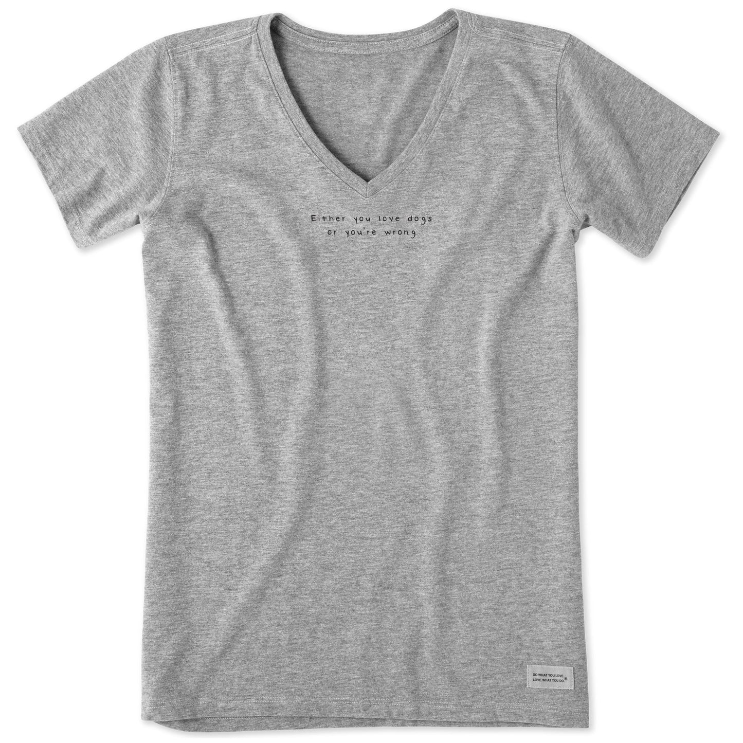 Women's Wordsmith Love Dogs Short Sleeve Crusher Vee