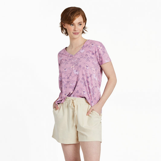 Women's Floral Garden Pattern Crusher-LITE Easy Vee