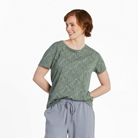 Women's Floral Sketch Pattern Crusher-LITE Easy Tee