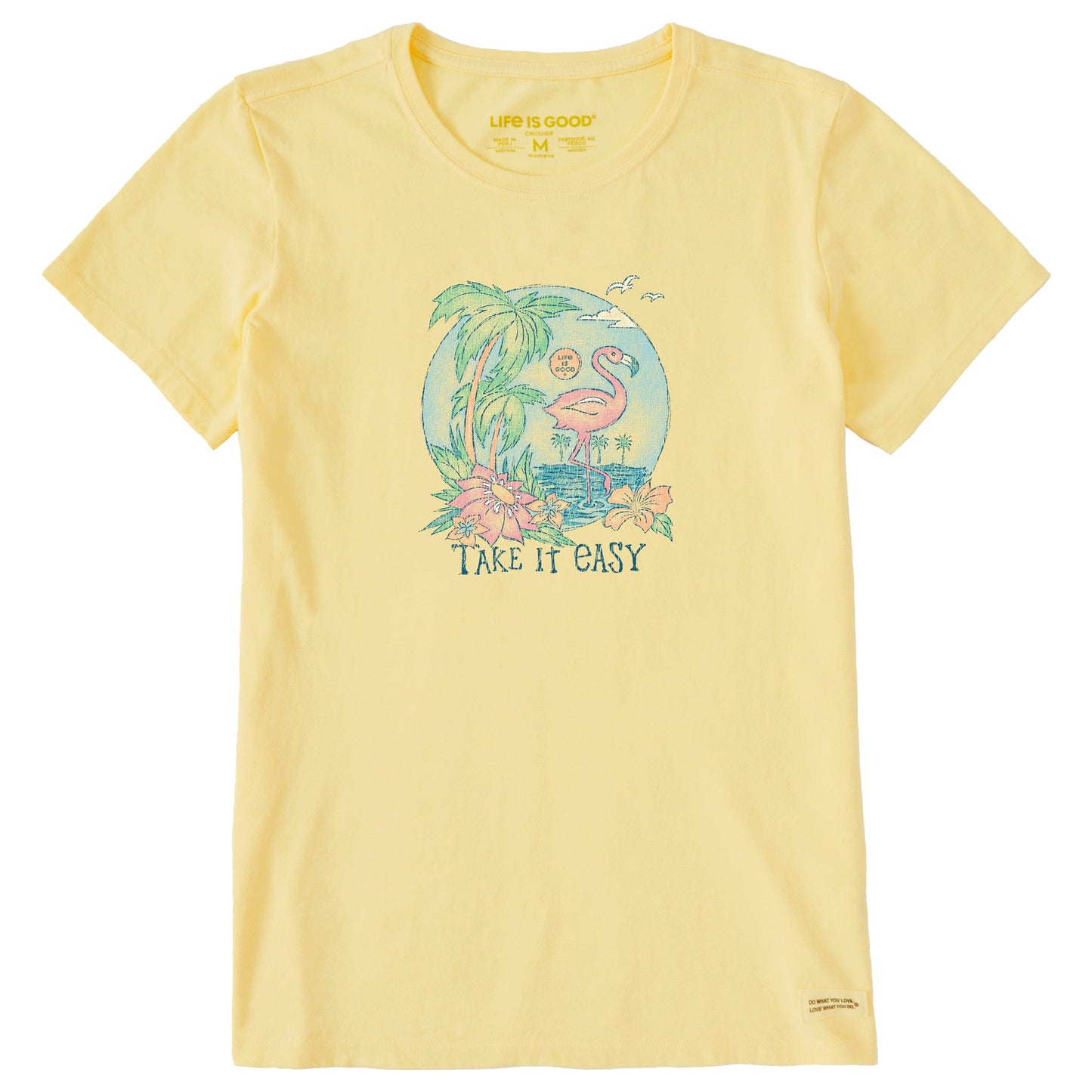 Women's Take it Easy Flamingo Short Sleeve Crusher Tee