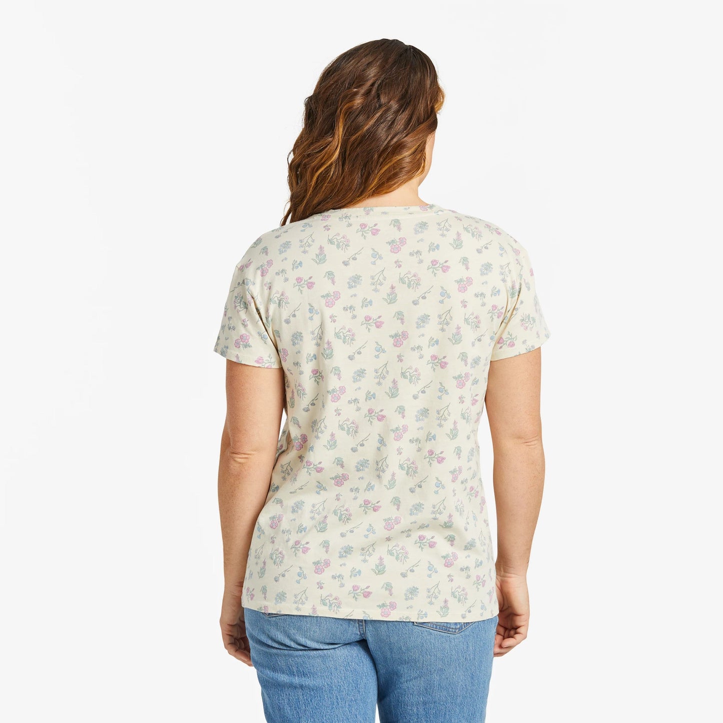 Women's Botanical Wildflower Pattern Crusher-LITE Easy Vee