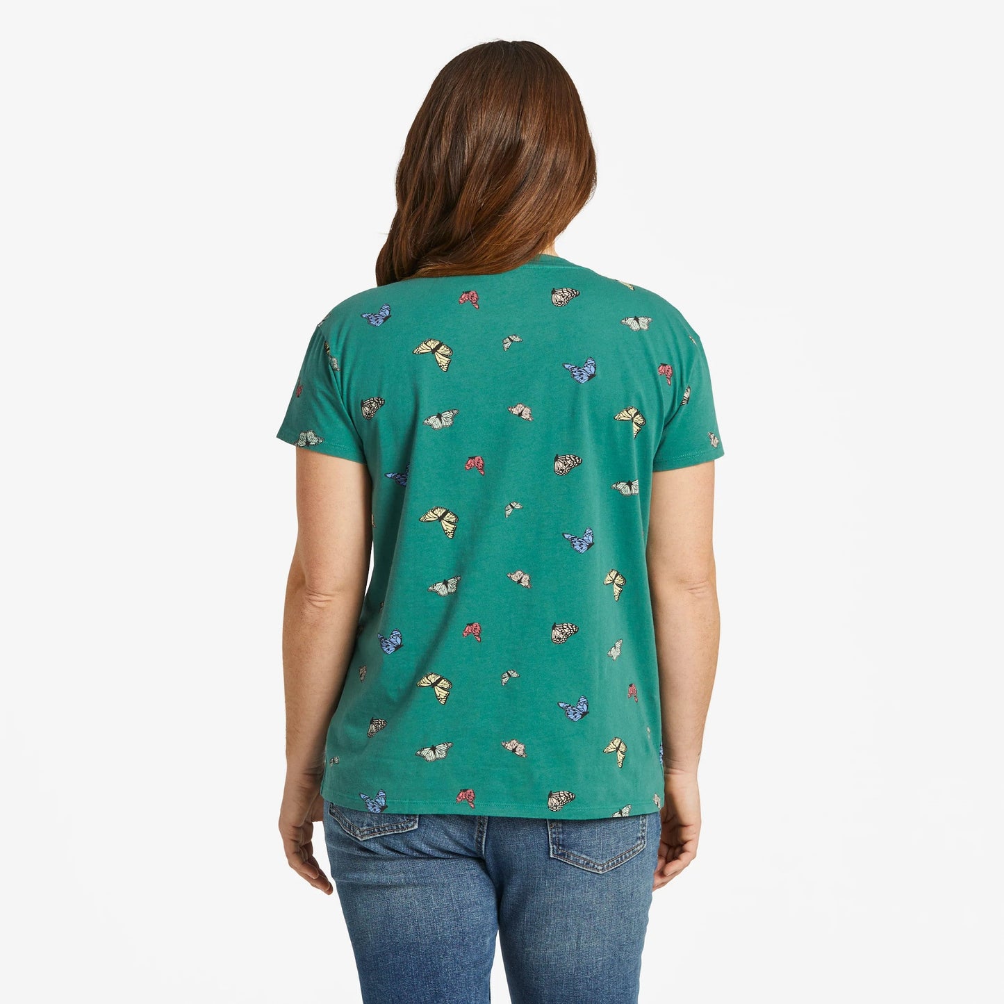 Women's Flying Butterfly Pattern Crusher-LITE Easy Vee