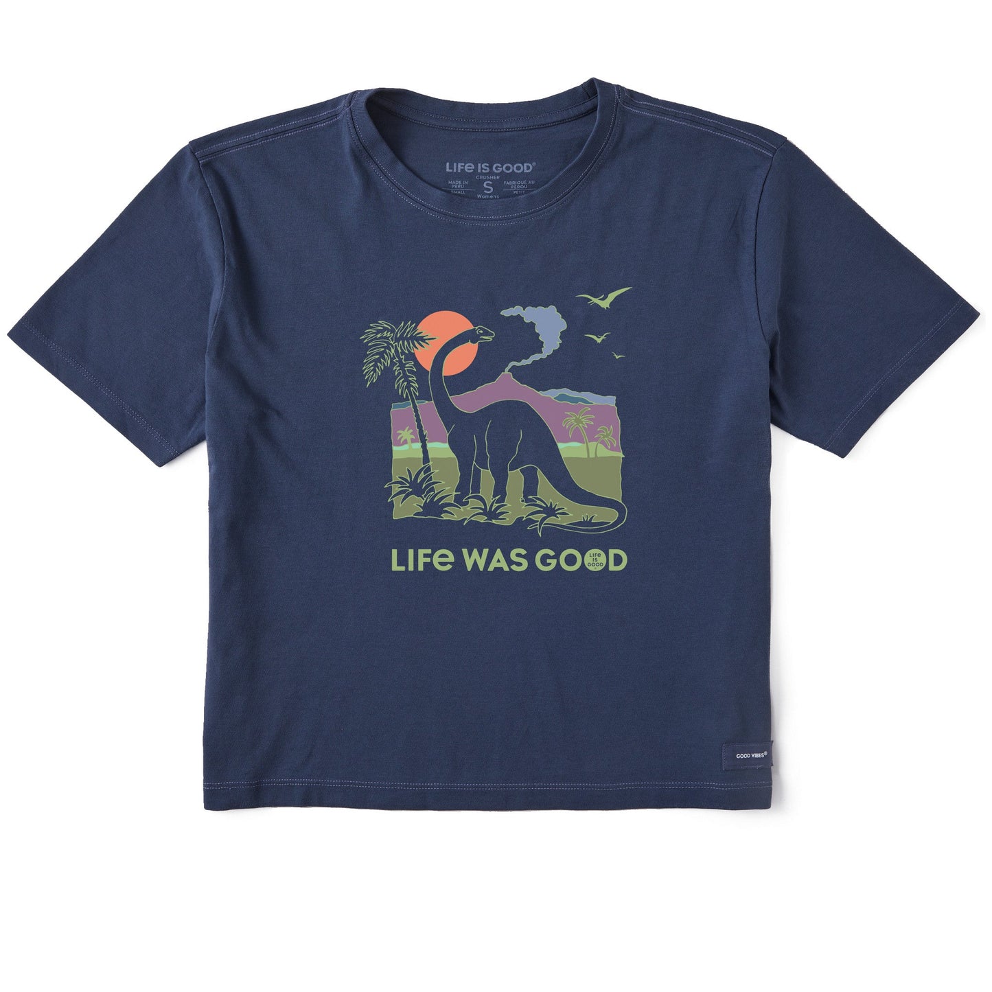 Women's Dinosaur Life was Good Short Sleeve Crusher Boxy Tee