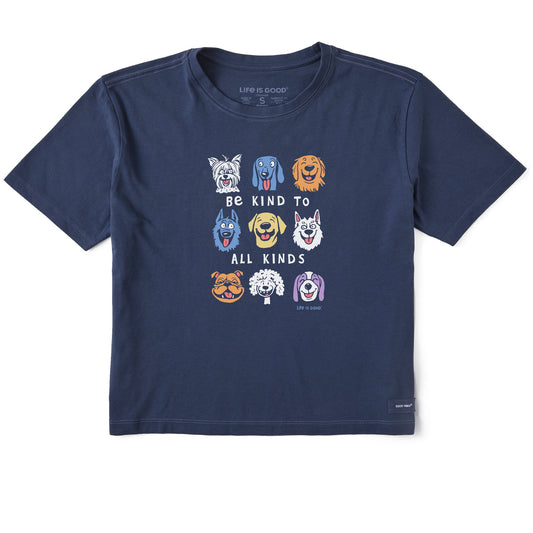 Women's Be Kind to all Kinds Short Sleeve Crusher Boxy Tee