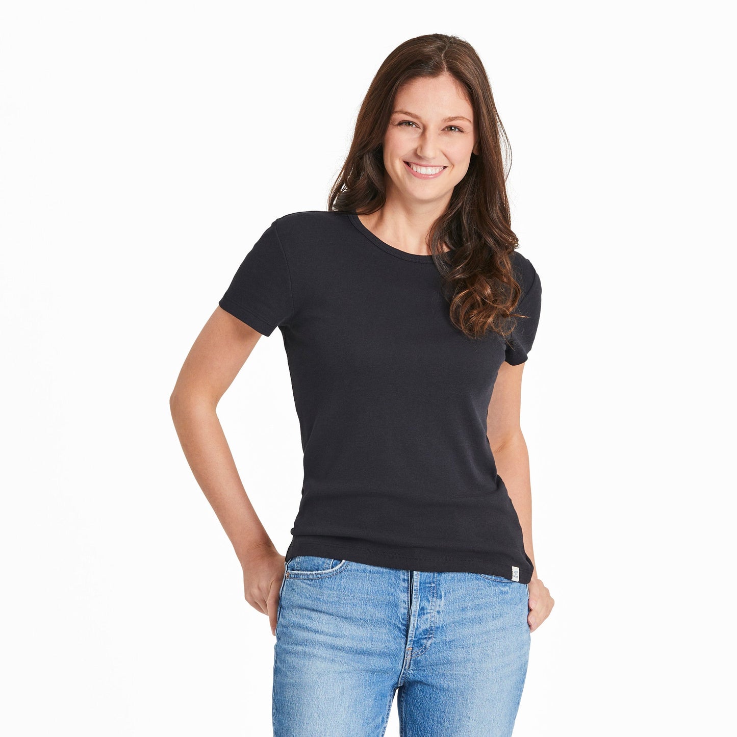Women's Solid Modal Ribbed Tee
