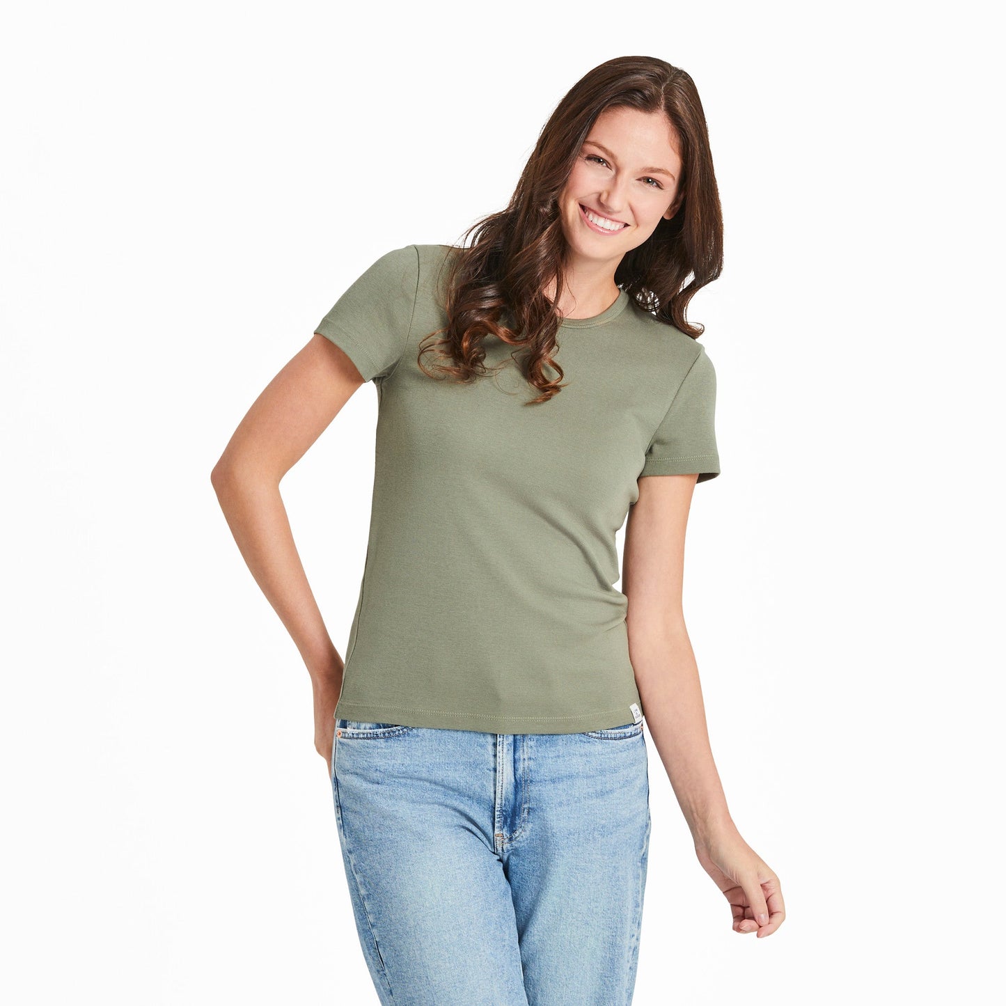 Women's Solid Modal Ribbed Tee