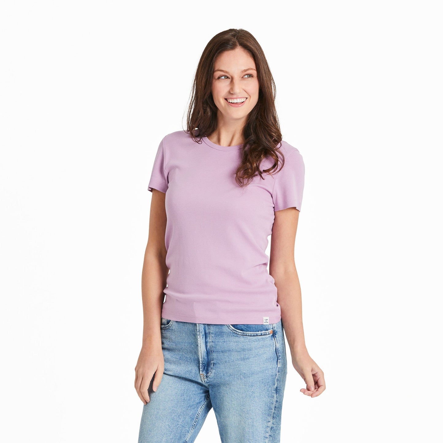 Women's Solid Modal Ribbed Tee