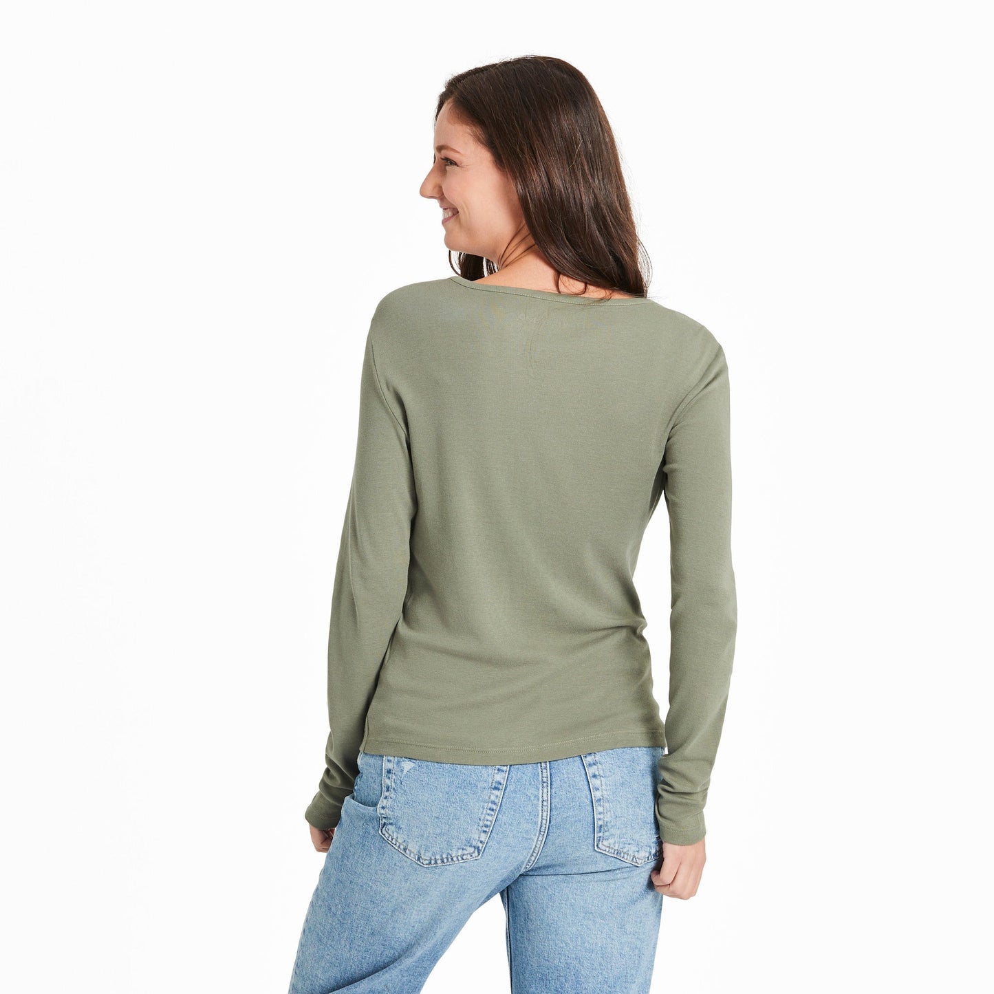 Women's Solid Modal Ribbed Henley