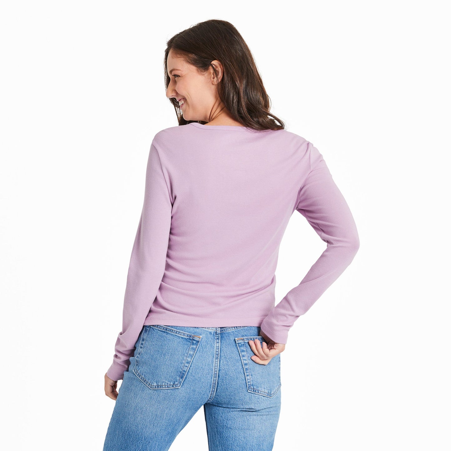 Women's Solid Modal Ribbed Henley