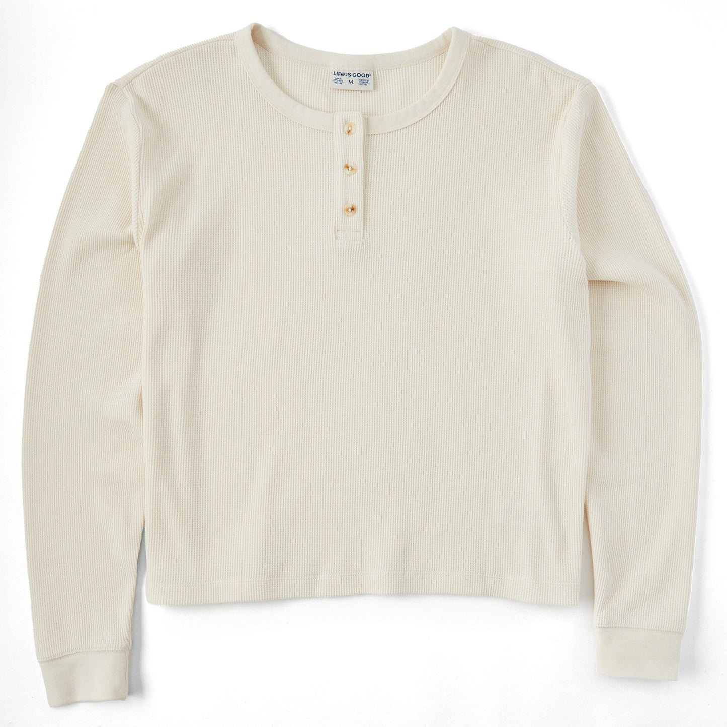 Women's Solid Thermal Boxy Henley