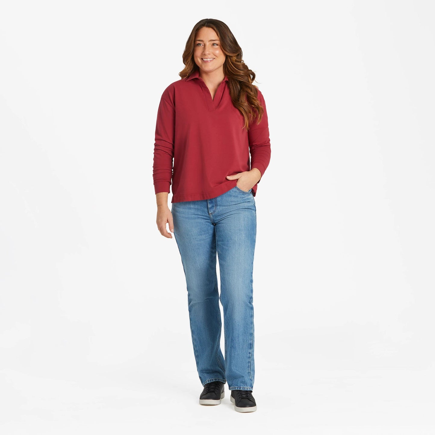 Women's Solid Crusher-FLEX Collared Pullover