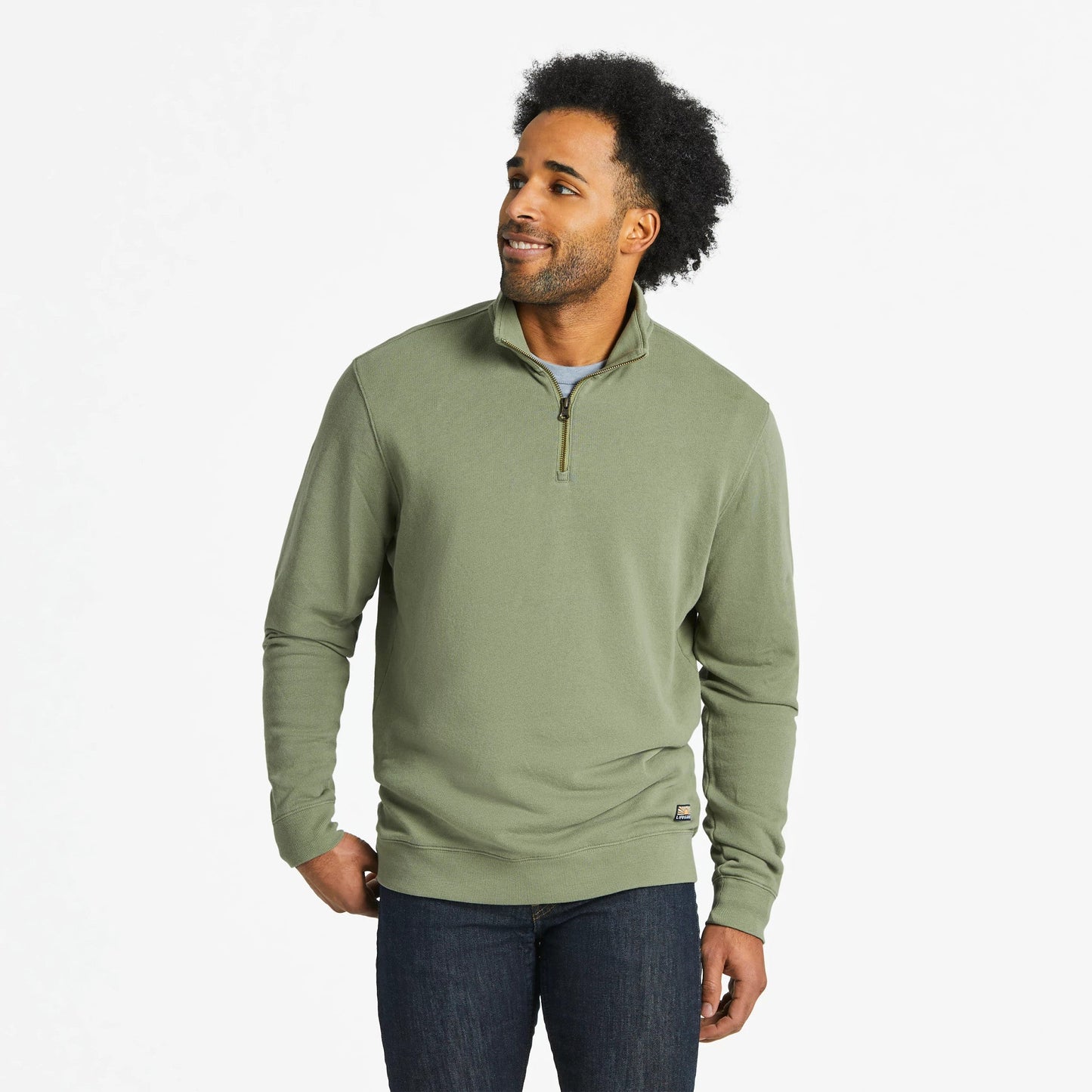 Men's Solid French Terry Quarter Zip