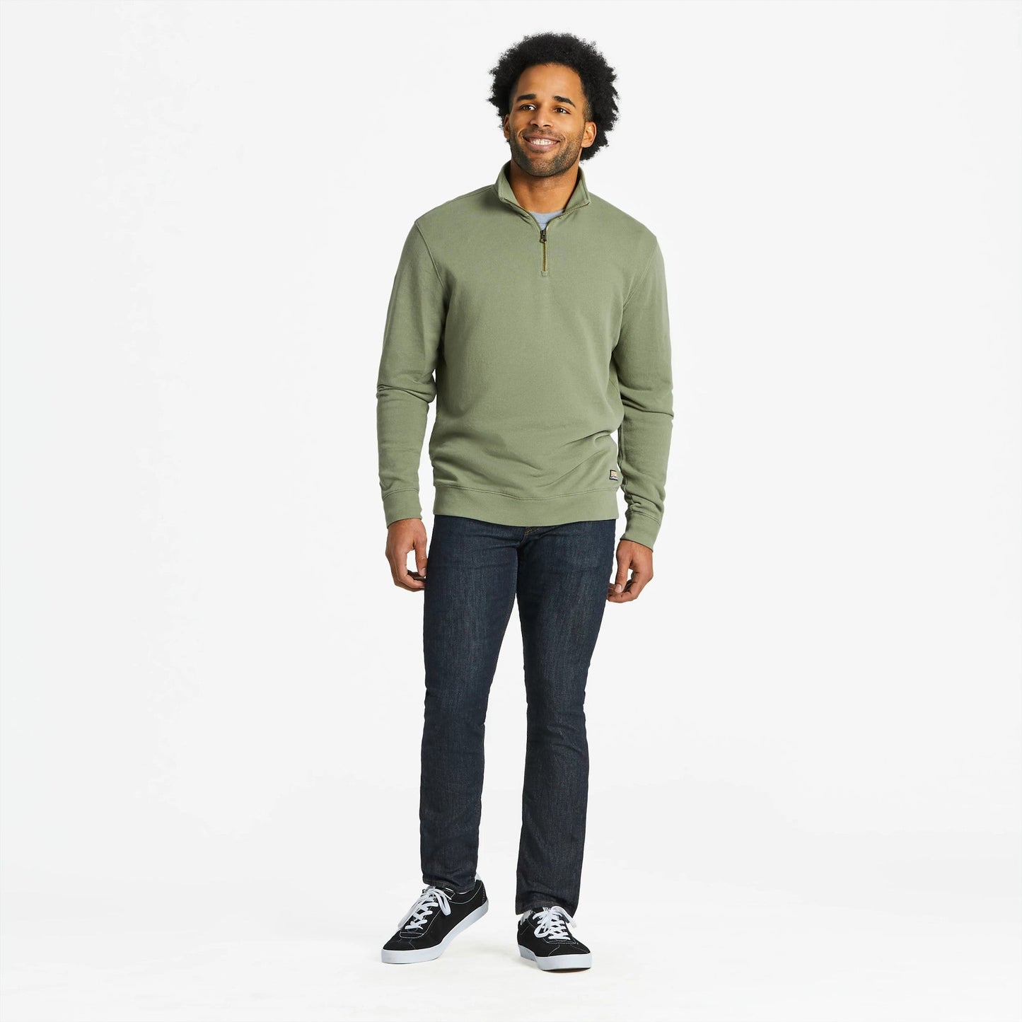 Men's Solid French Terry Quarter Zip