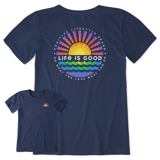 Women's Tie Dye Sunset Burst Short Sleeve Tee