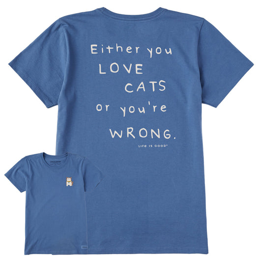 Women's Exotic Love Cats Back Short Sleeve Tee