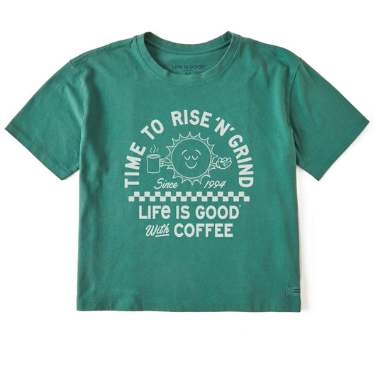 Women's Showtime Rise Coffee Sun Short Sleeve Crusher Boxy Tee