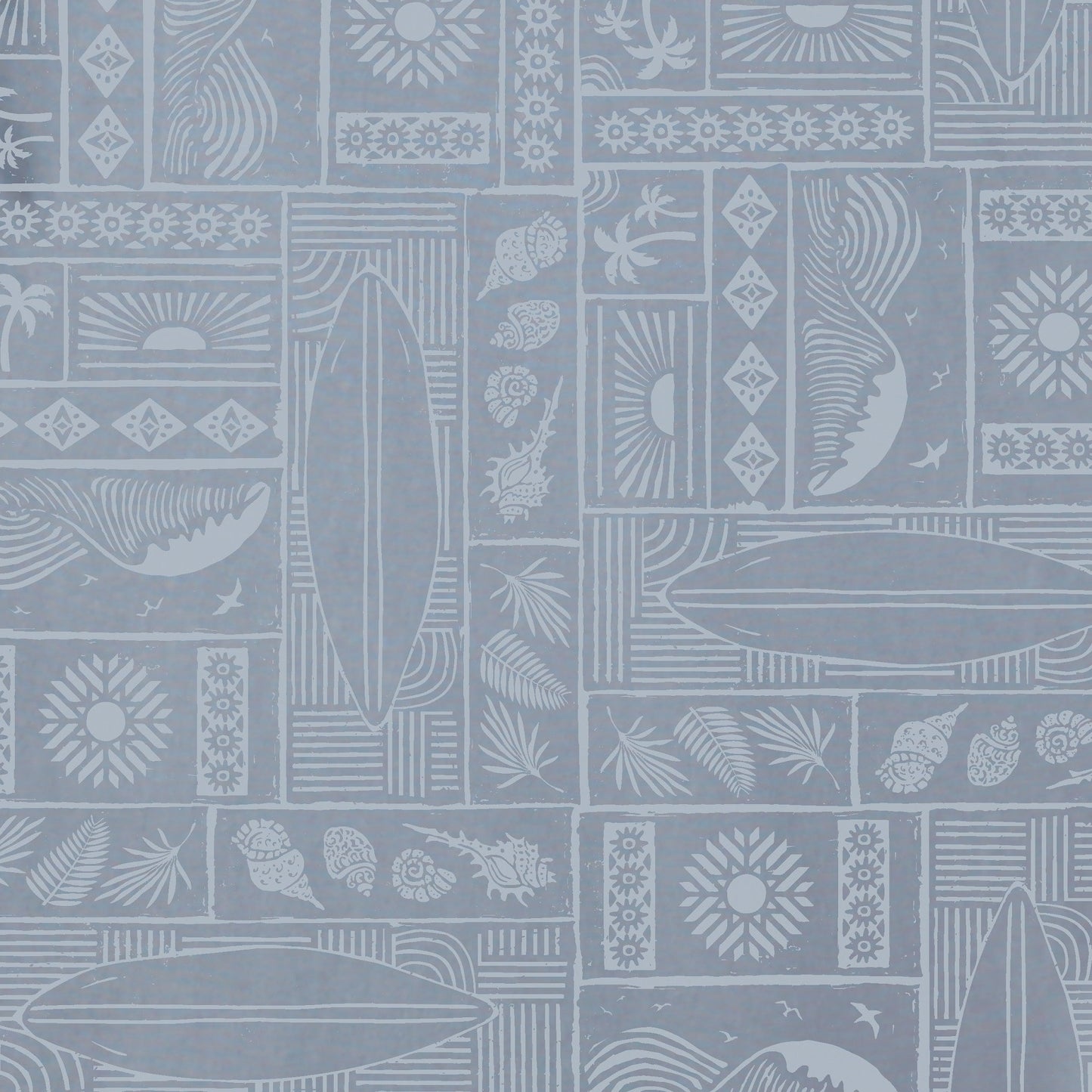 Men's Beach Woodblock Pattern Short Sleeve Allover Printed Crusher Tee