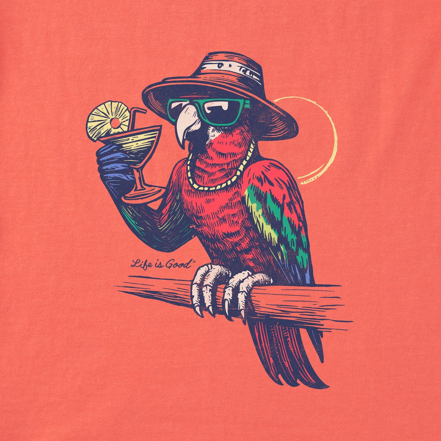 Women's Good Vibes Parrot Short Sleeve Crusher Tee