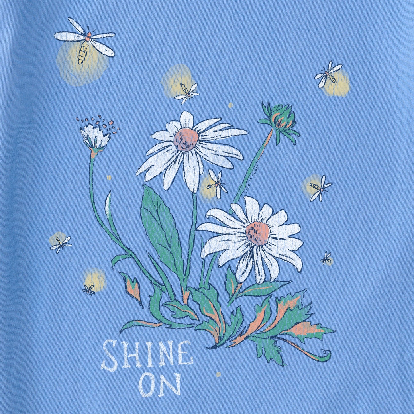 Women's Dreamy Shine On Daisies Short Sleeve Crusher Vee