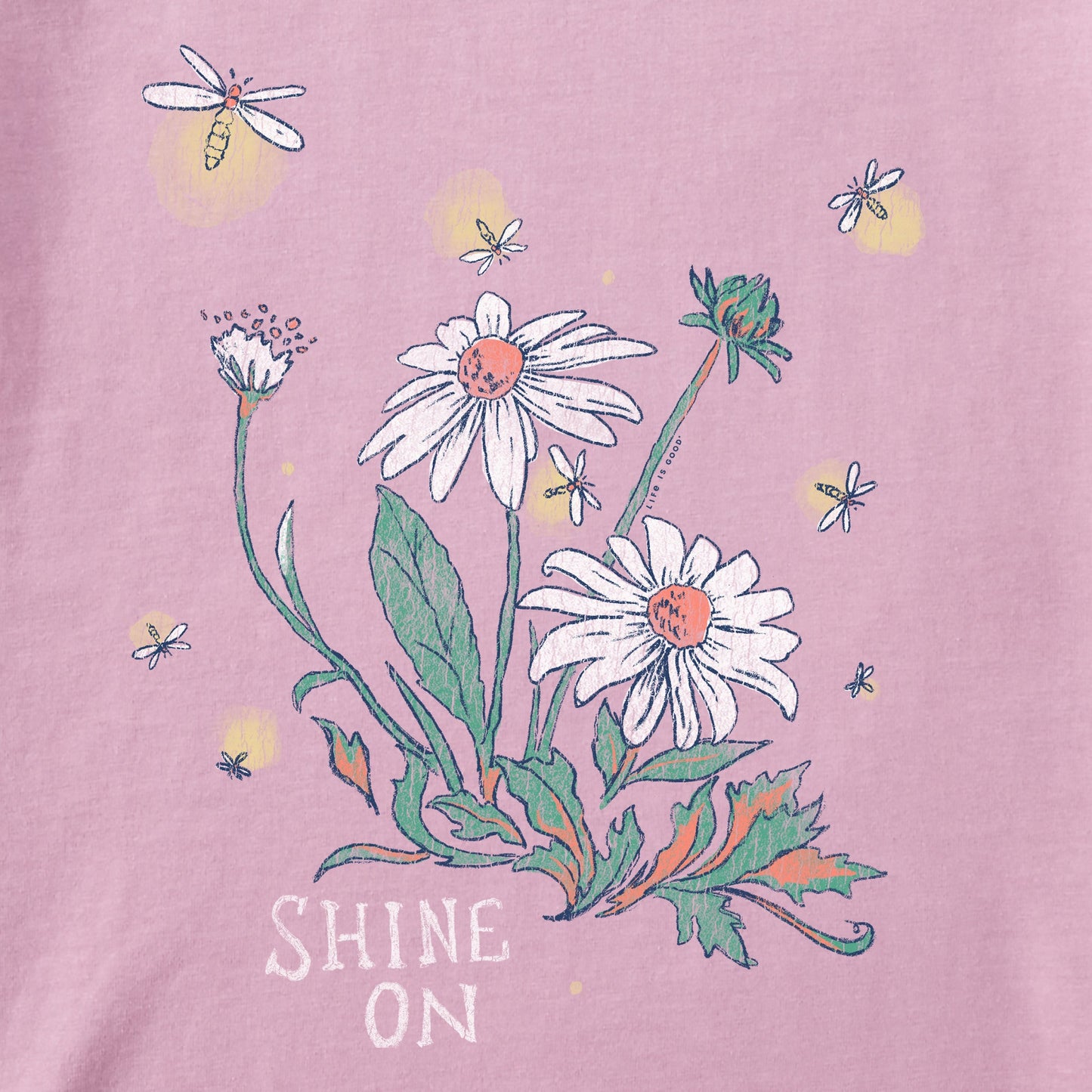 Women's Dreamy Shine On Daisies Short Sleeve Crusher Vee