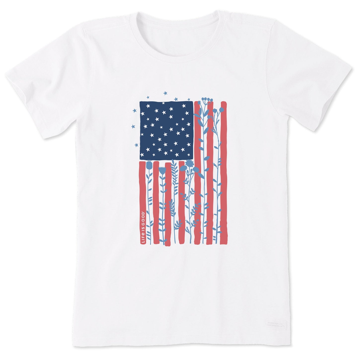 Women's Flower Tall Flag Short Sleeve Tee
