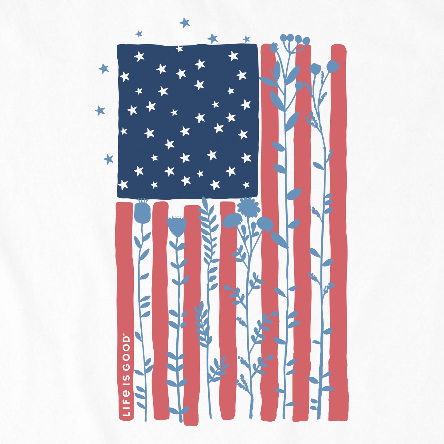 Women's Flower Tall Flag Short Sleeve Tee