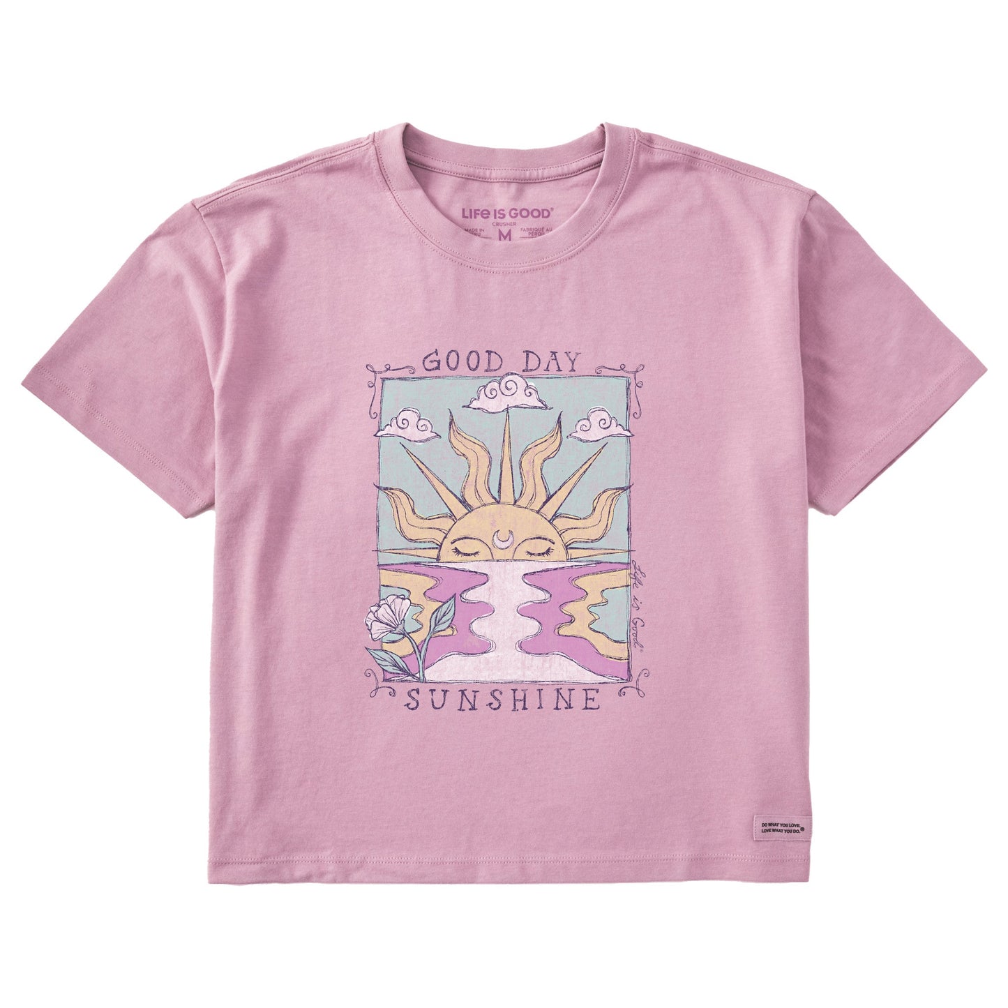 Women's Good Day Sunshine Ocean Short Sleeve Crusher Boxy Tee