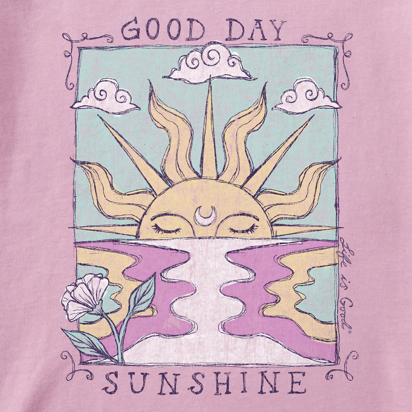 Women's Good Day Sunshine Ocean Short Sleeve Crusher Boxy Tee