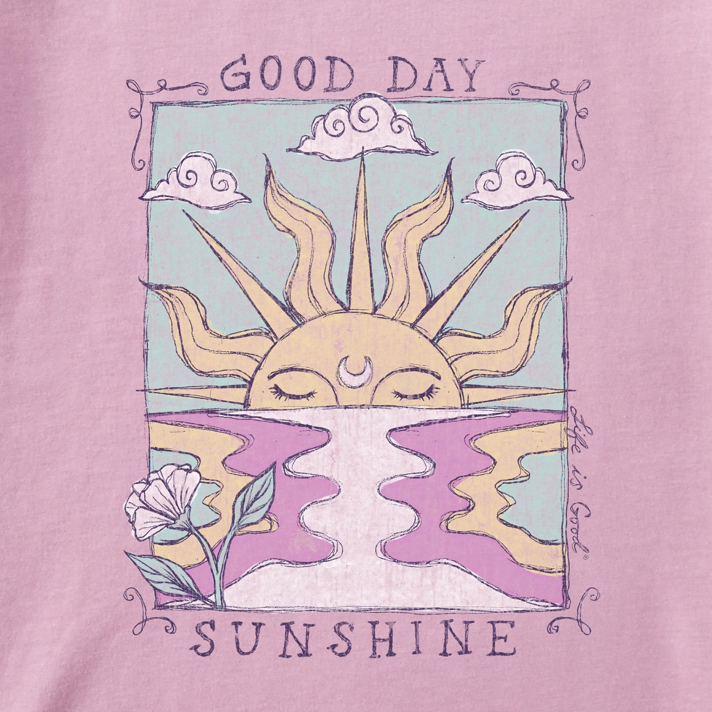 Women's Good Day Sunshine Ocean Short Sleeve Crusher Boxy Tee