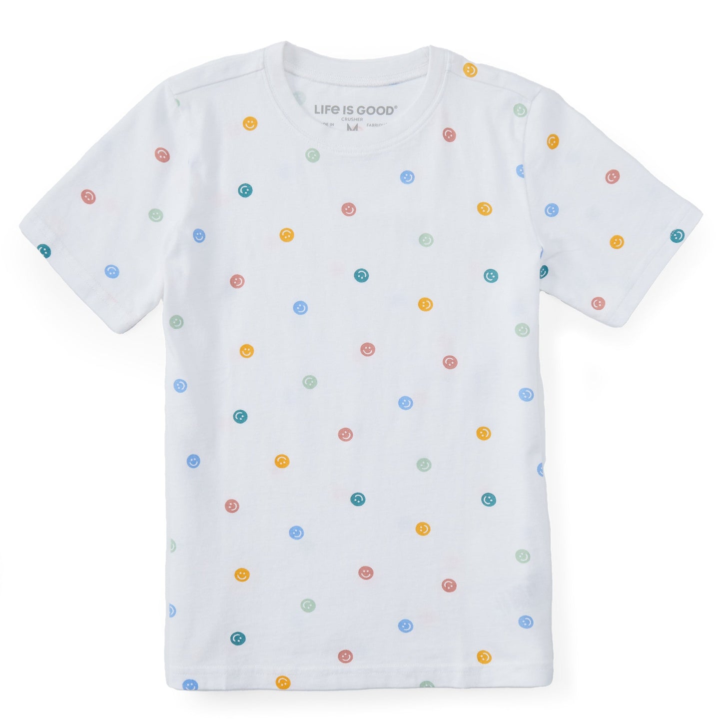 Kids Smile Pattern Short Sleeve Crusher Tee