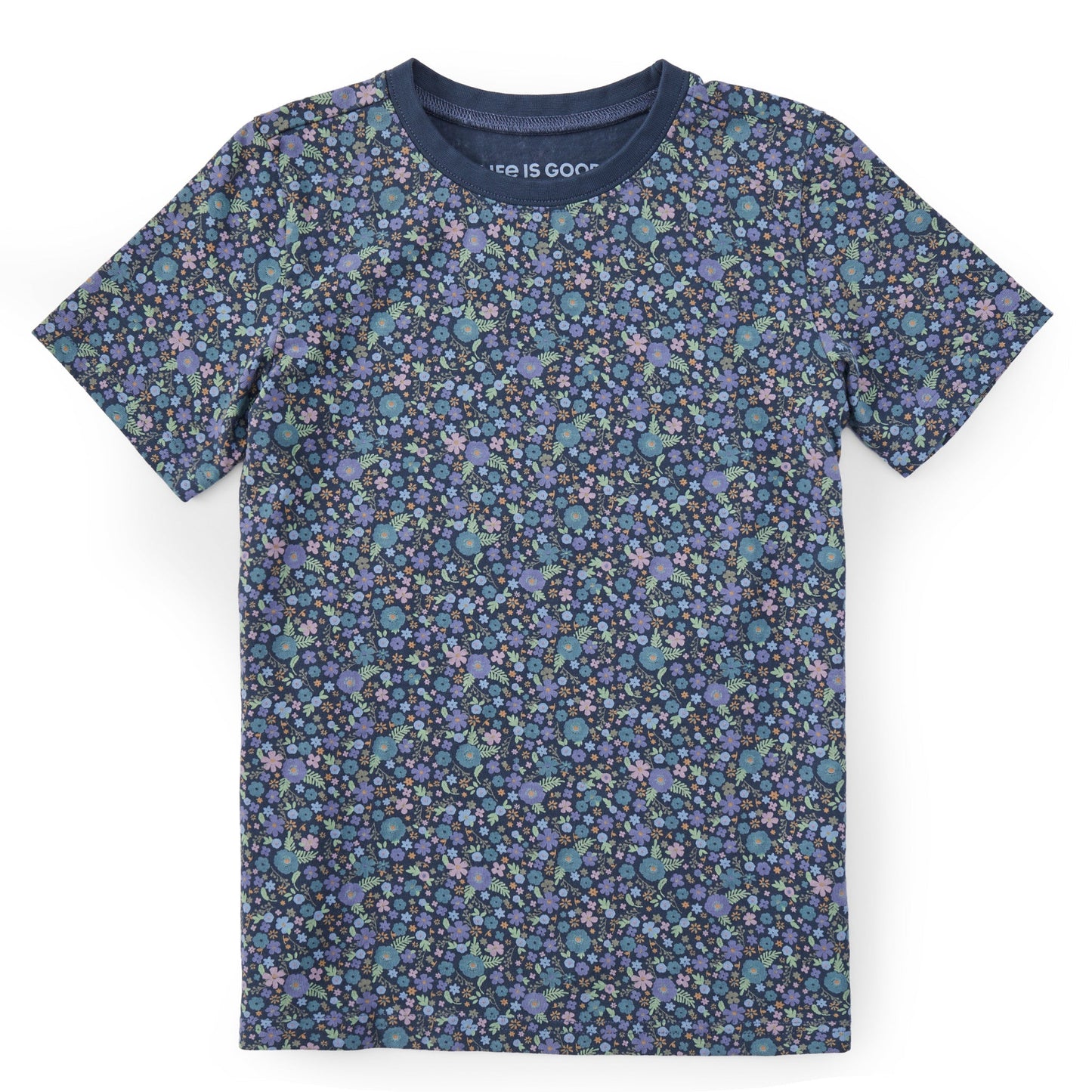 Kids Ditsy Floral Pattern Short Sleeve Crusher Tee