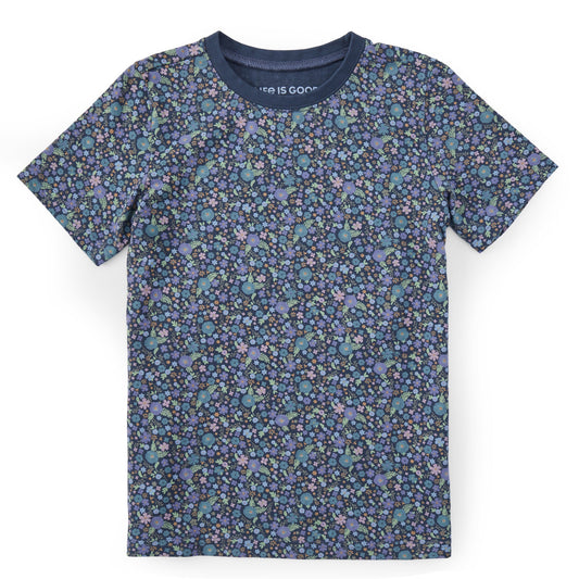 Kids Ditsy Floral Pattern Short Sleeve Crusher Tee