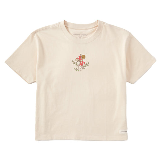 Women's Mushrooms & Snail Short Sleeve Crusher Boxy Tee