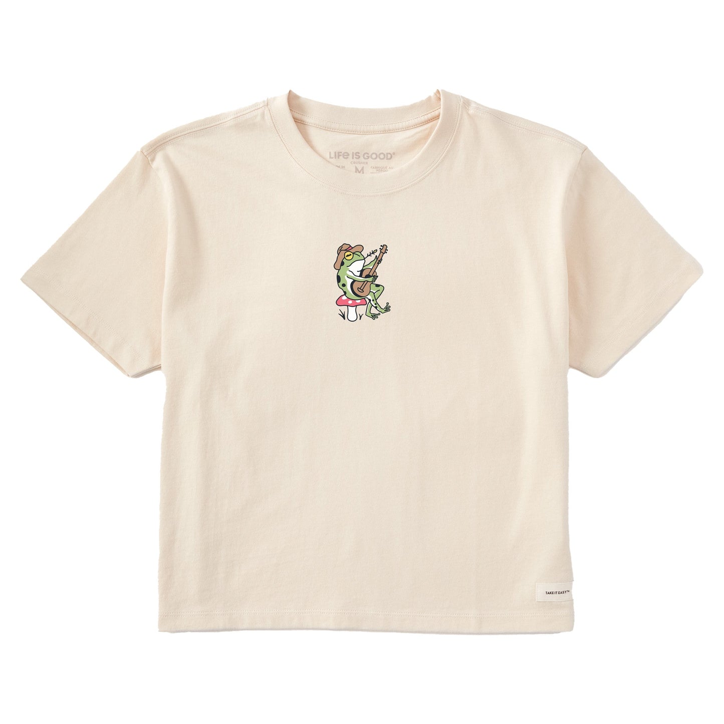 Women's Frog Guitar Short Sleeve Crusher Boxy Tee