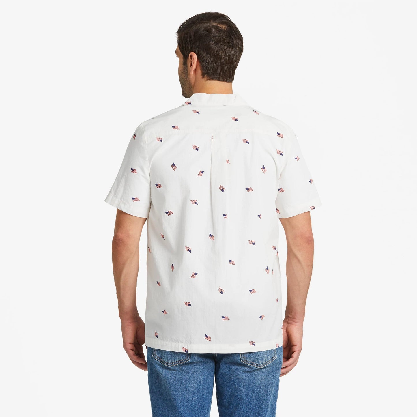 Men's Flag Pattern Camp Shirt