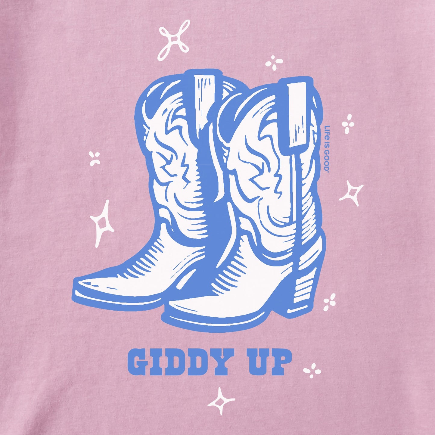 Women's Cowboy Boots Giddy Up Short Sleeve Crusher Boxy Tee