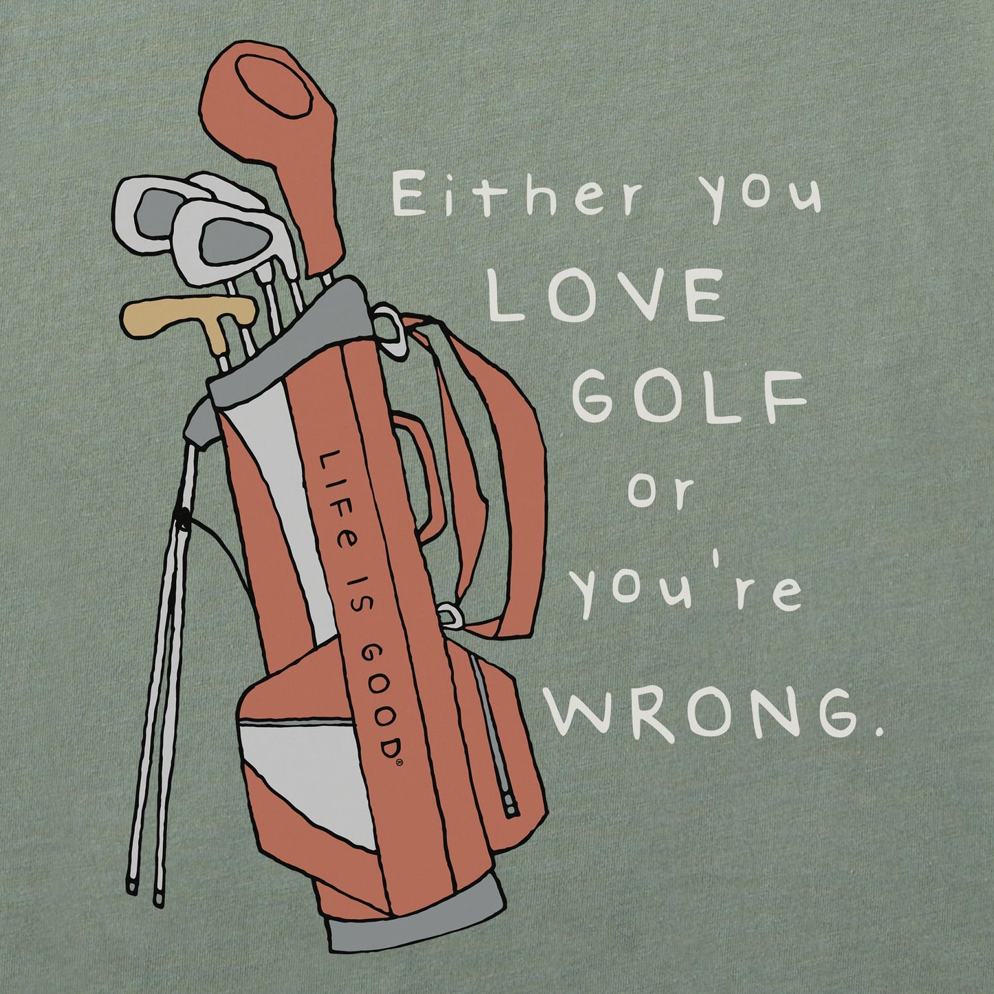 Men's Love Golf Bag Short Sleeve Tee